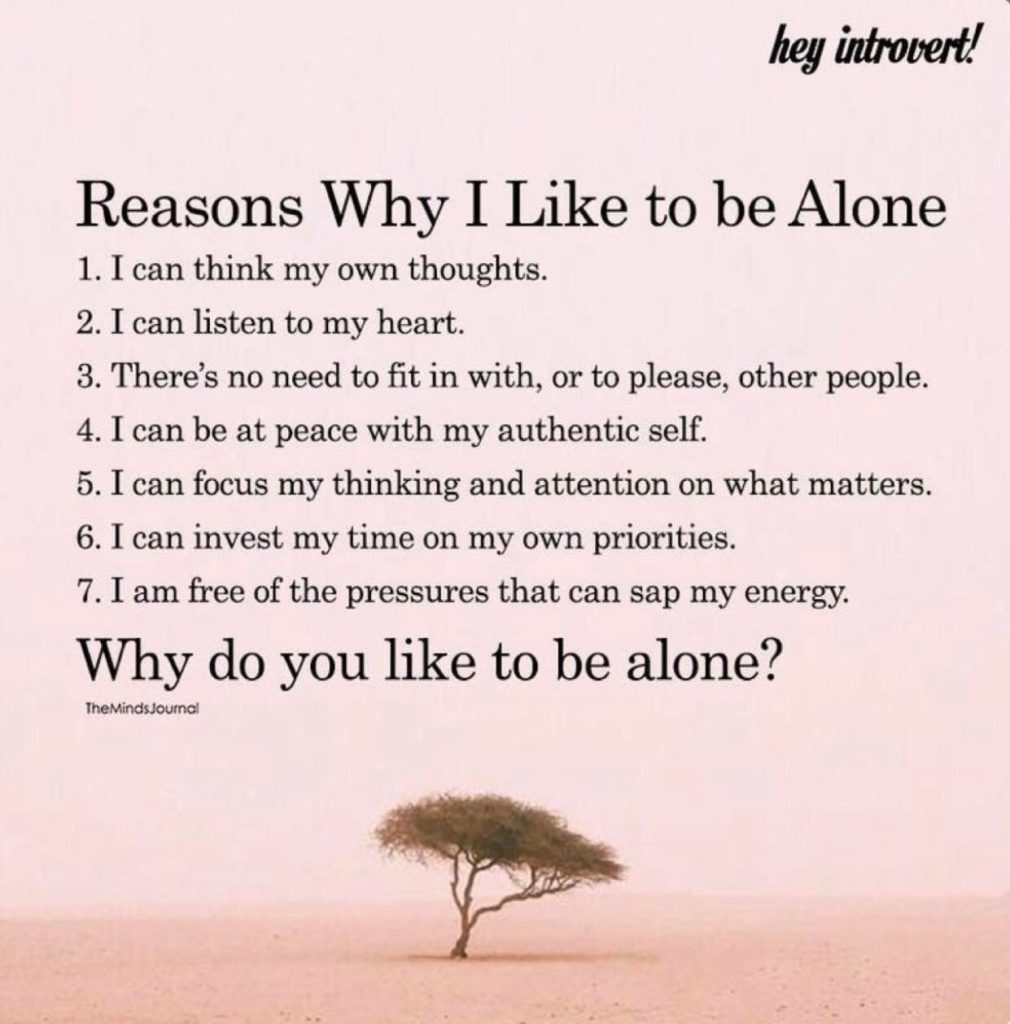 Reasons Why I Like to be Alone